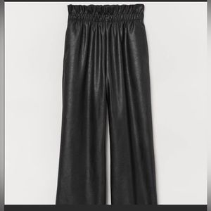 H&M faux leather paperback waist crop pant 12